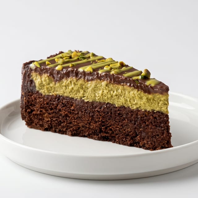 Dubai Chocolate Cake Slice.