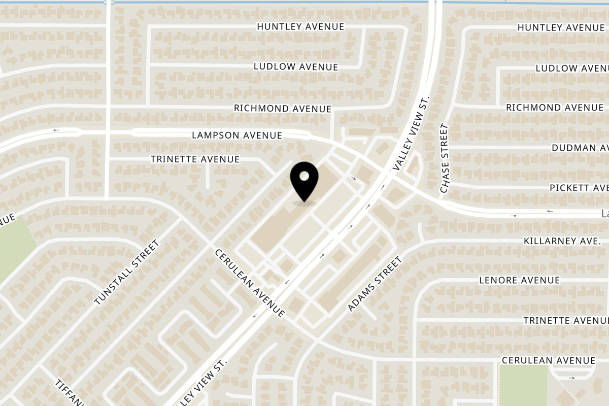 Map showing the location of Supreme Pizza Co. on 12447 Valley View St in Garden Grove